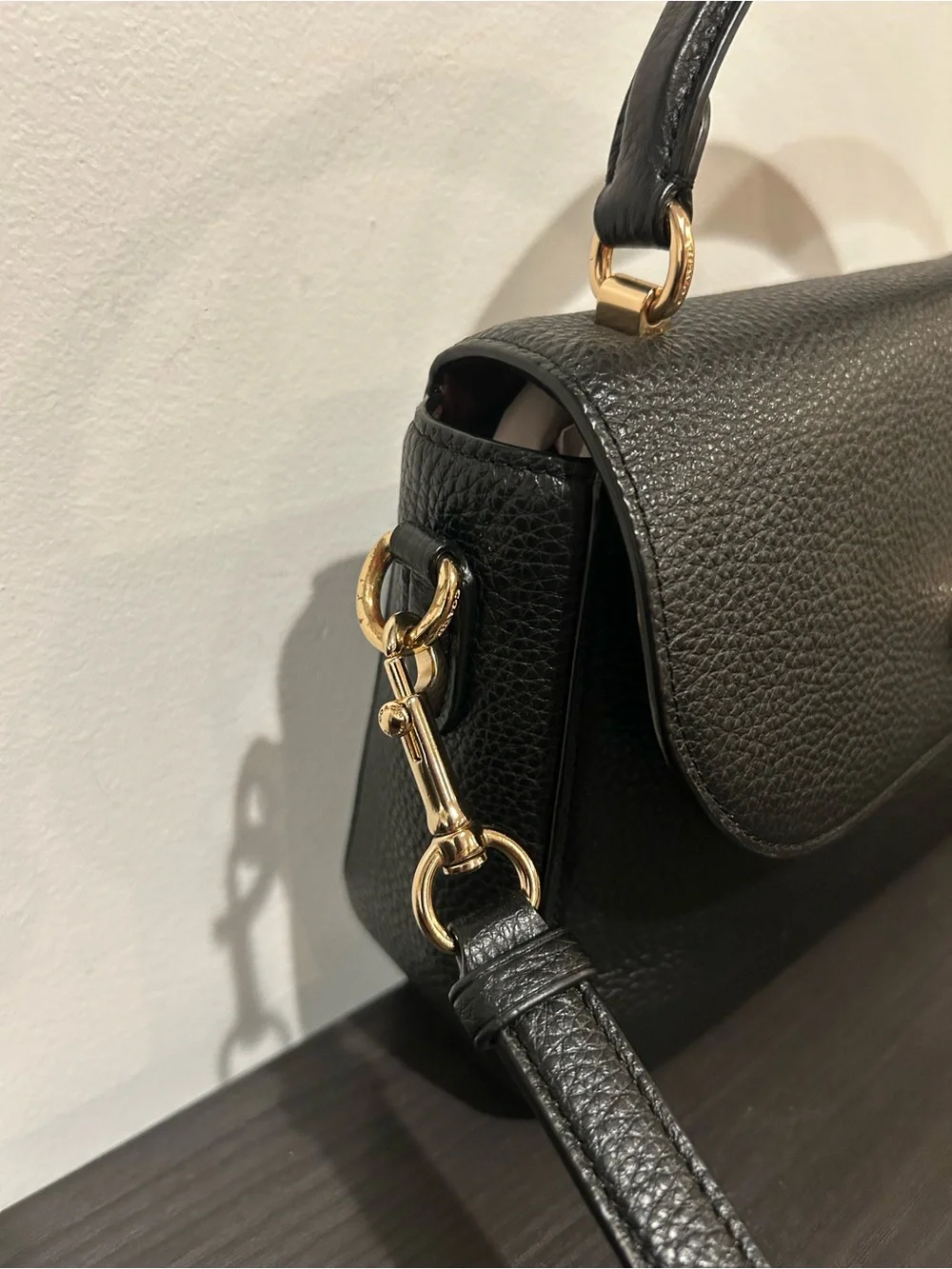 Coach Marlie Top Handle Satchel Shoulder Bag Black Leather Style #C1557